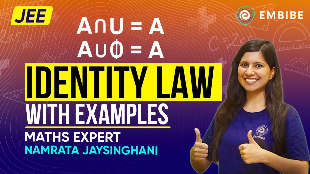 Identity Law with Examples for JEE