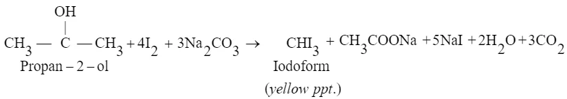 Iodoform test for alcohol