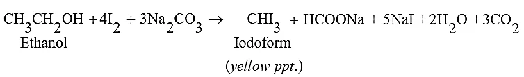 Iodoform test for alcohols