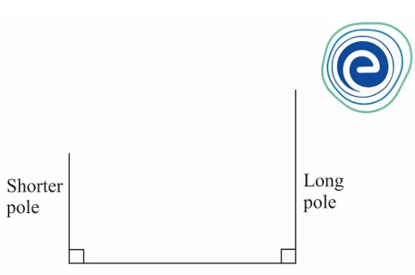 Two vertical lines to represent the shorter pole and the long pole