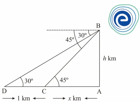 angles of depression of two consecutive kilometer stones