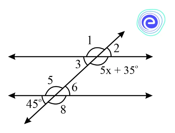 Find the unknown angles in the diagram